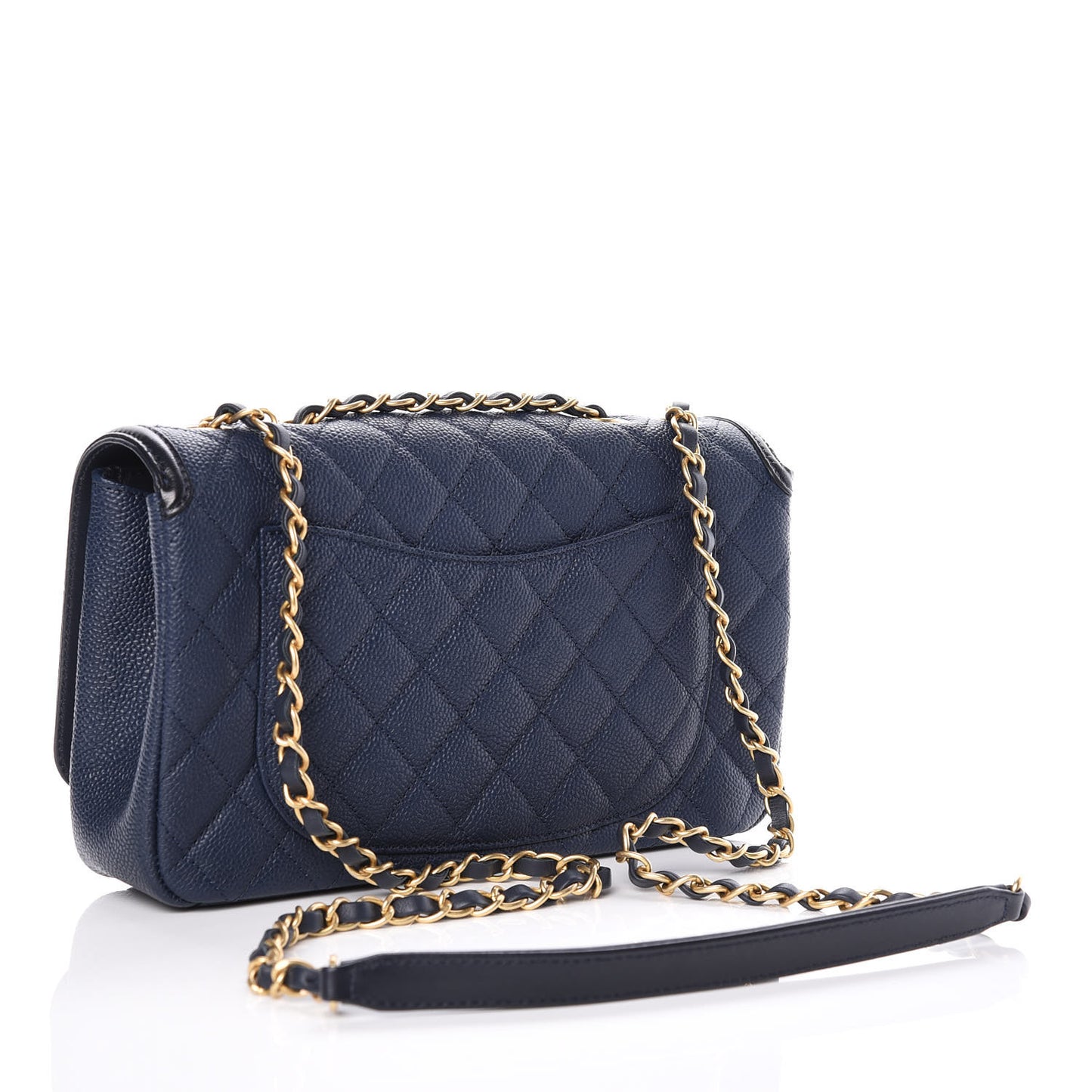 Caviar Quilted Medium CC Filigree Flap Navy Black