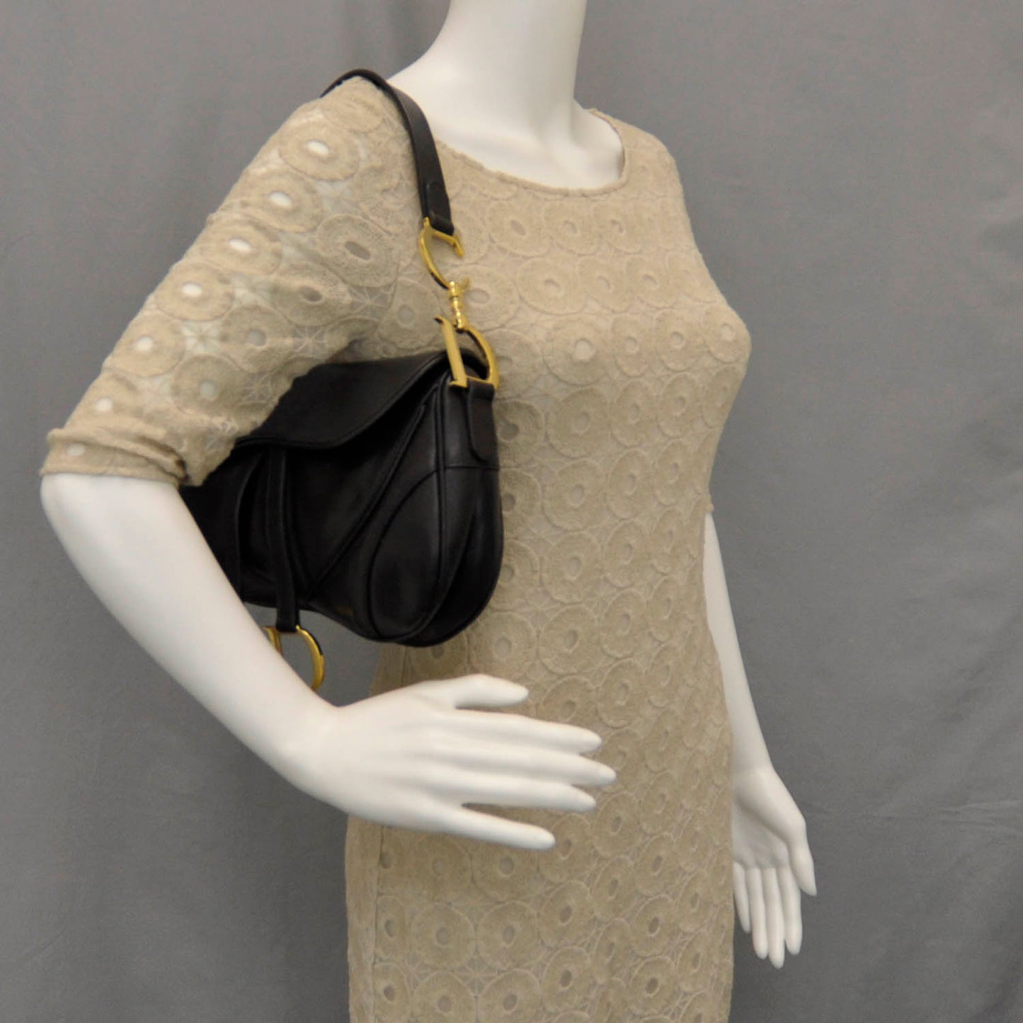 Leather Double Saddle Bag Black