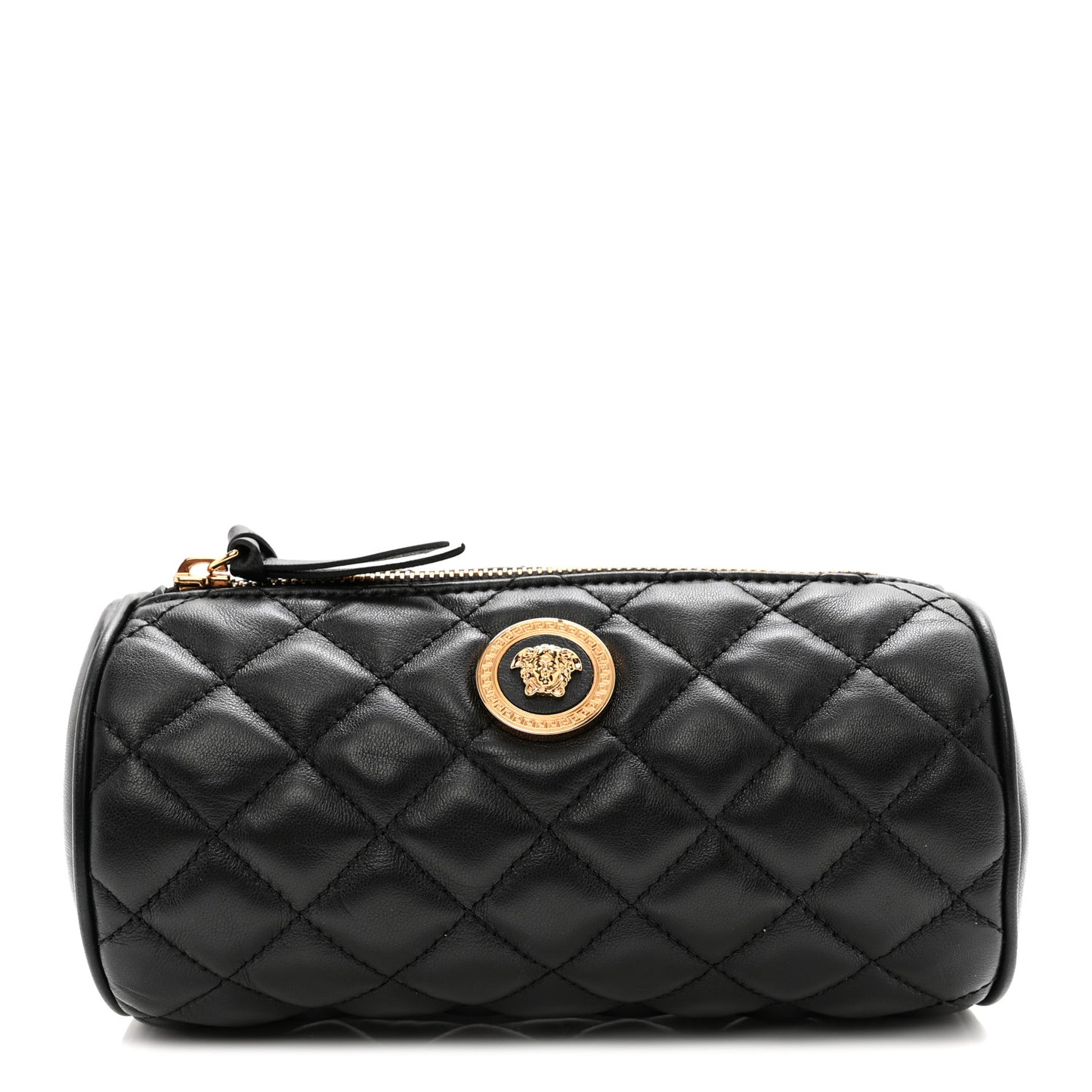 Nappa Quilted Medusa Pouch Black