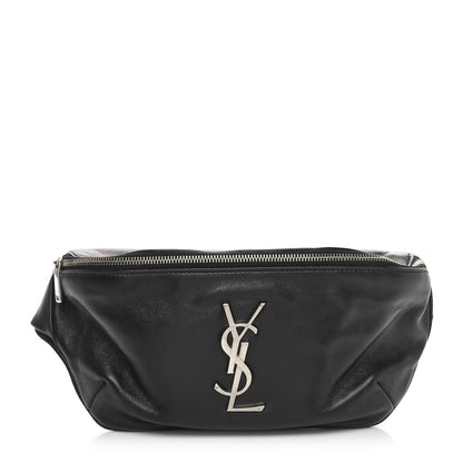 Saint Laurent Lambskin Monogram Belt Bag Black 1 of 10