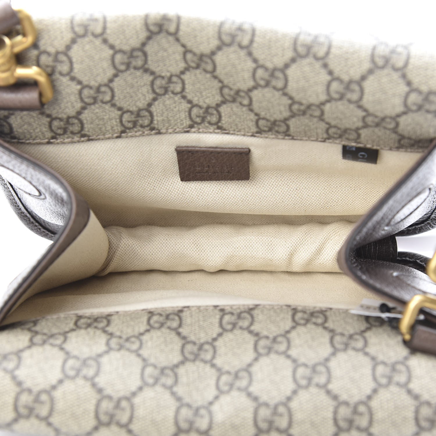 Gucci GG Supreme Monogram Web Small Neo Vintage Double Flap Messenger Bag Beige New Acero 6 of 12