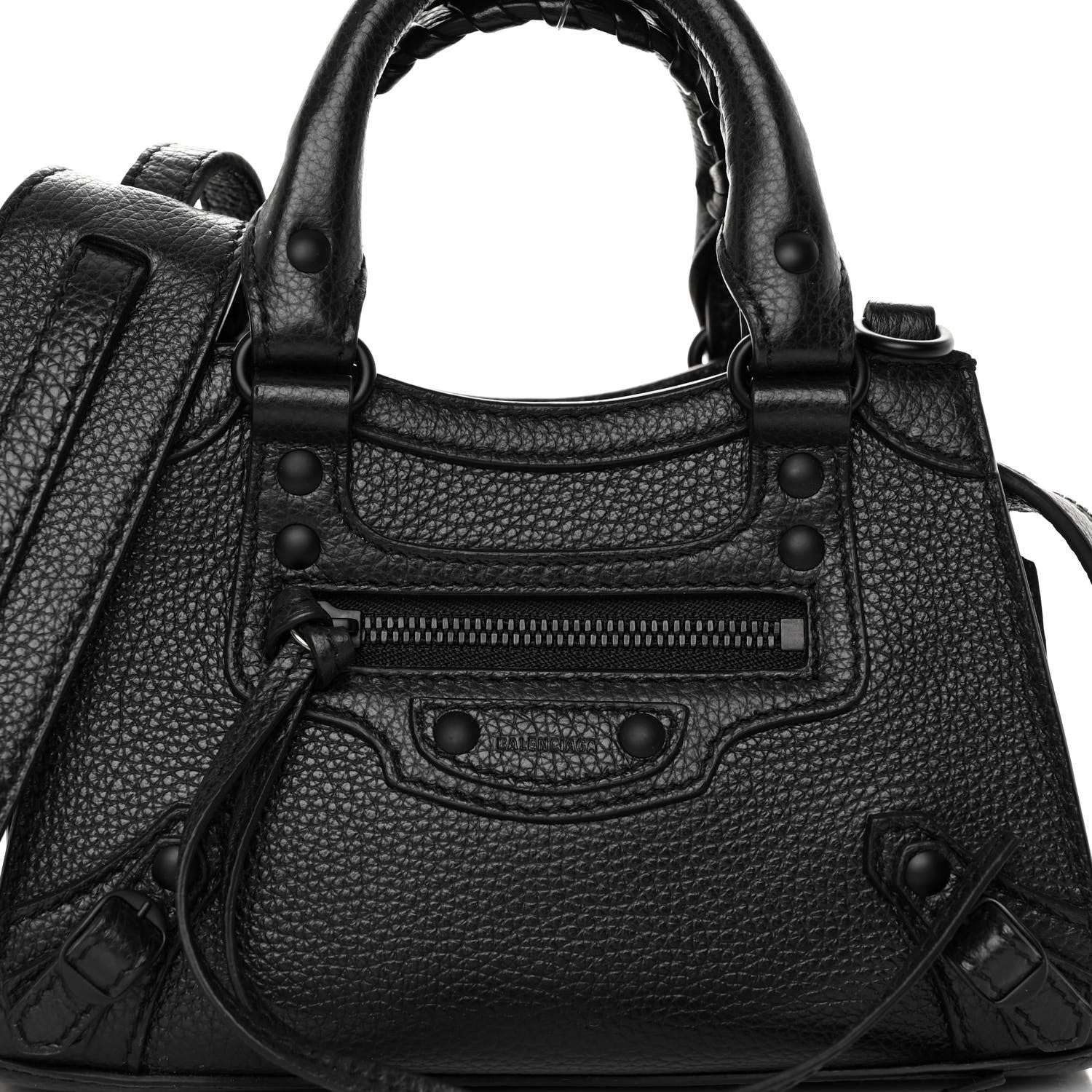 Balenciaga Grained Calfskin Neo Classic Black Hardware Nano City Crossbody Black 7 of 9
