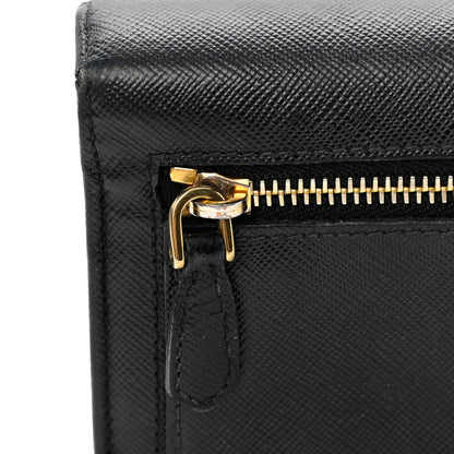 Prada Saffiano Bow Continental Wallet Black 17 of 17