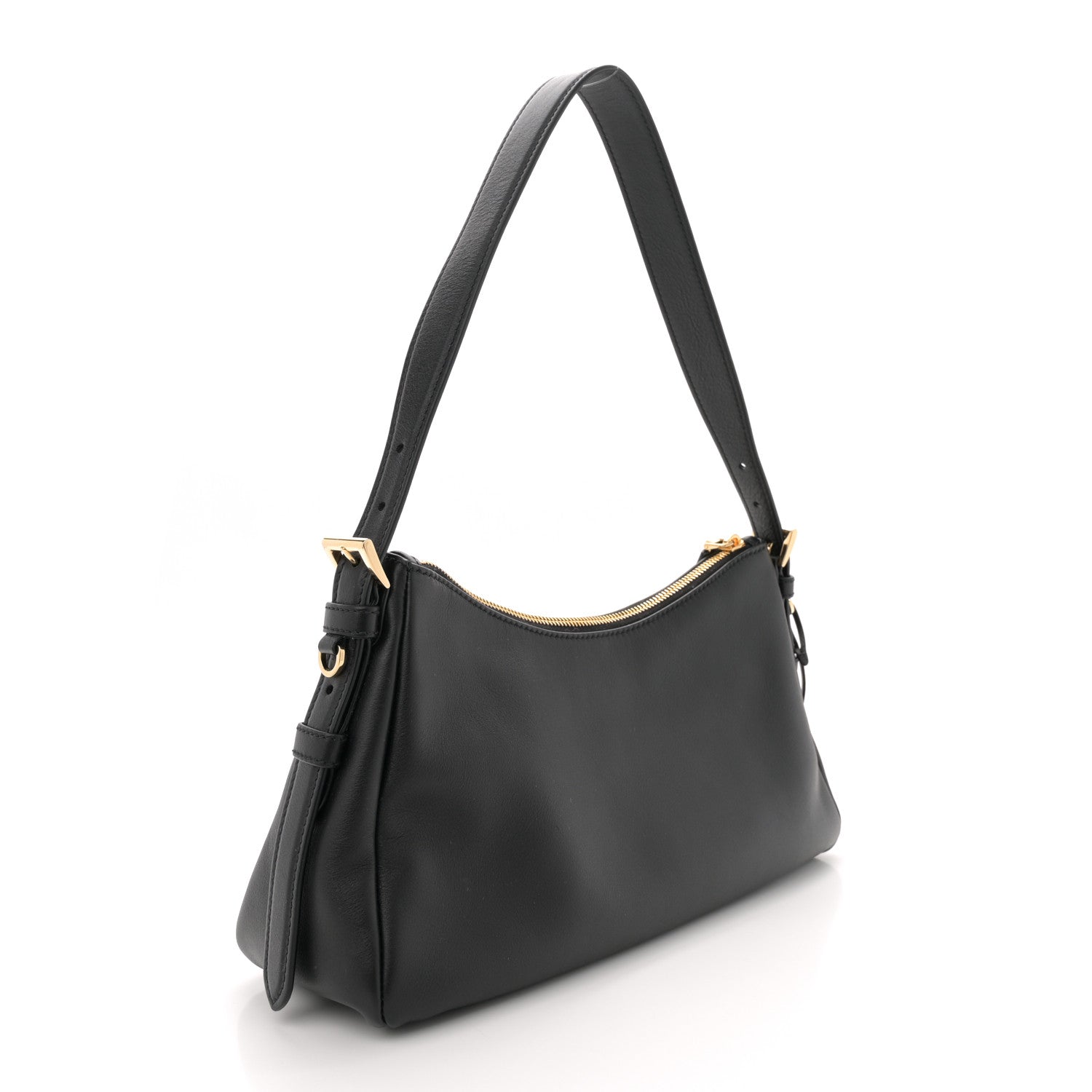 Prada Soft Calfskin Medium Aimee Shoulder Bag Black 2 of 10