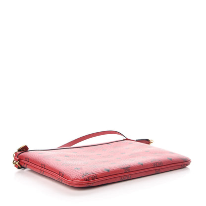 MCM Visetos Liz Shopper Tote Pouch Ruby Red 4 of 8