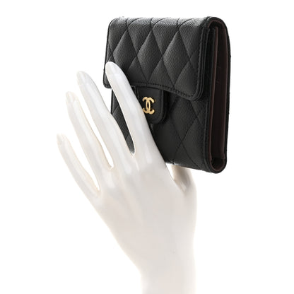 Chanel Caviar Quilted Compact Flap Wallet Black 2 of 8