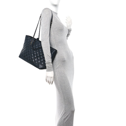 Chanel Calfskin Quilted Small Easy Shopping Tote Black 2 of 16