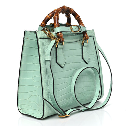 Gucci Alligator Small Diana Tote Bag Green 3 of 12
