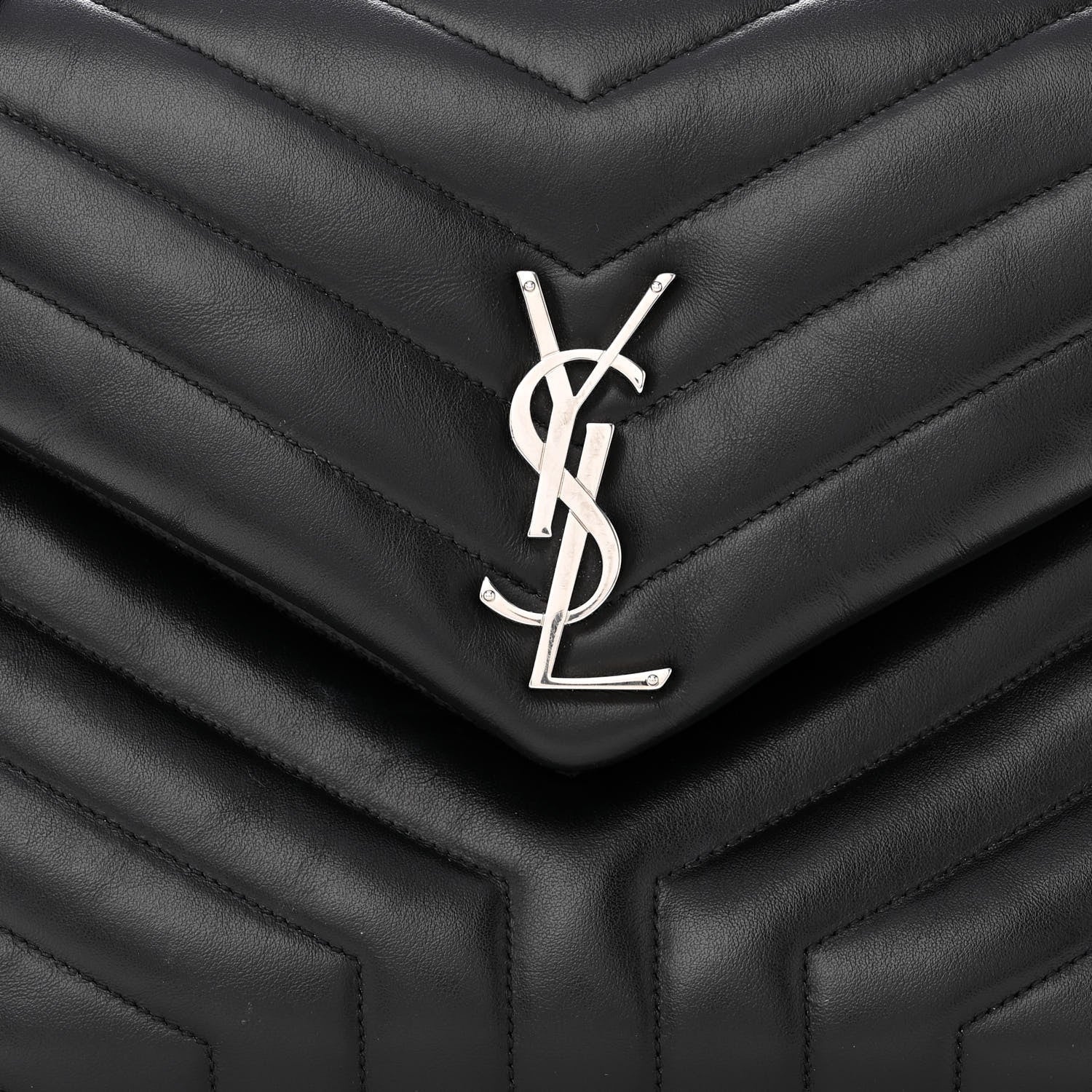 Saint Laurent Calfskin Y Quilted Monogram Medium Loulou Chain Satchel Black 6 of 8