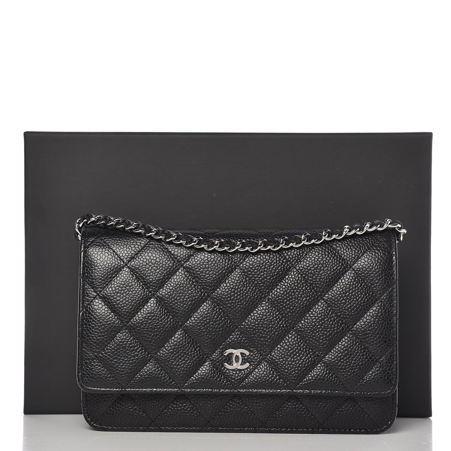 Caviar Quilted Wallet On Chain WOC Black