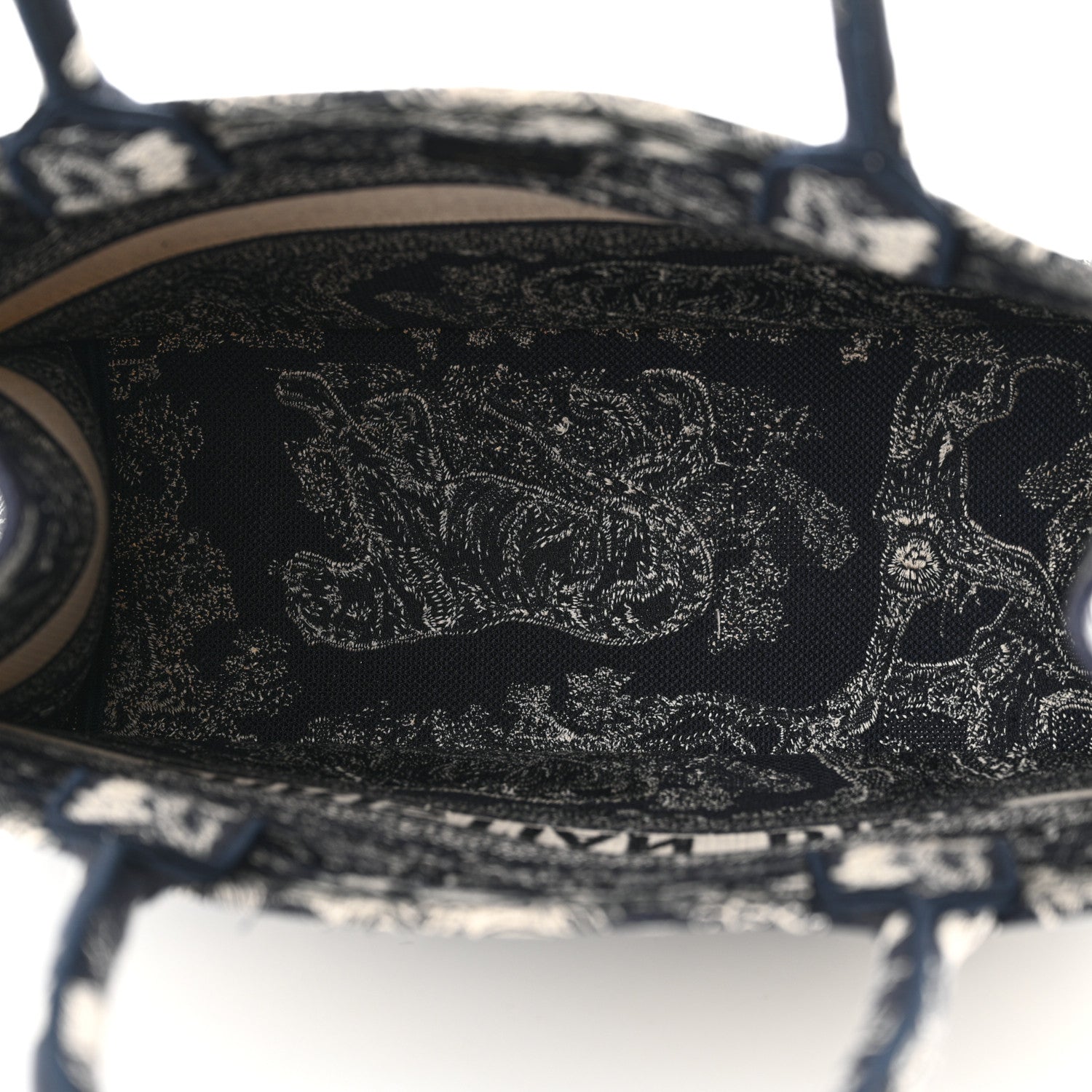 Christian Dior Canvas Embroidered Medium Dioriviera Toile De Jouy Reverse Book Tote Blue 5 of 14