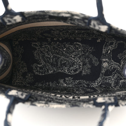 Christian Dior Canvas Embroidered Medium Dioriviera Toile De Jouy Reverse Book Tote Blue 5 of 14
