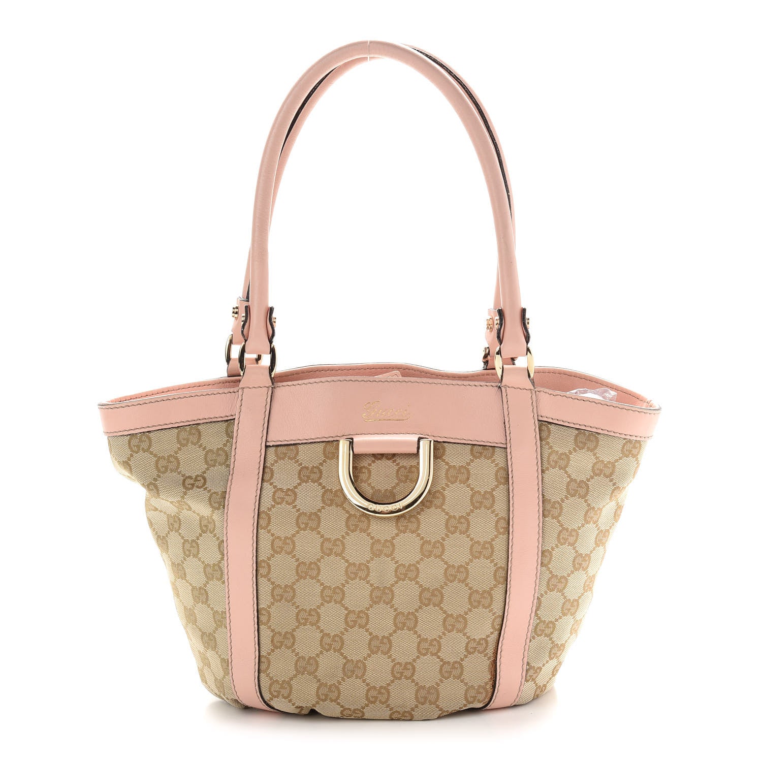 Gucci Monogram Small Gold D Ring Tote Pink 2 of 28