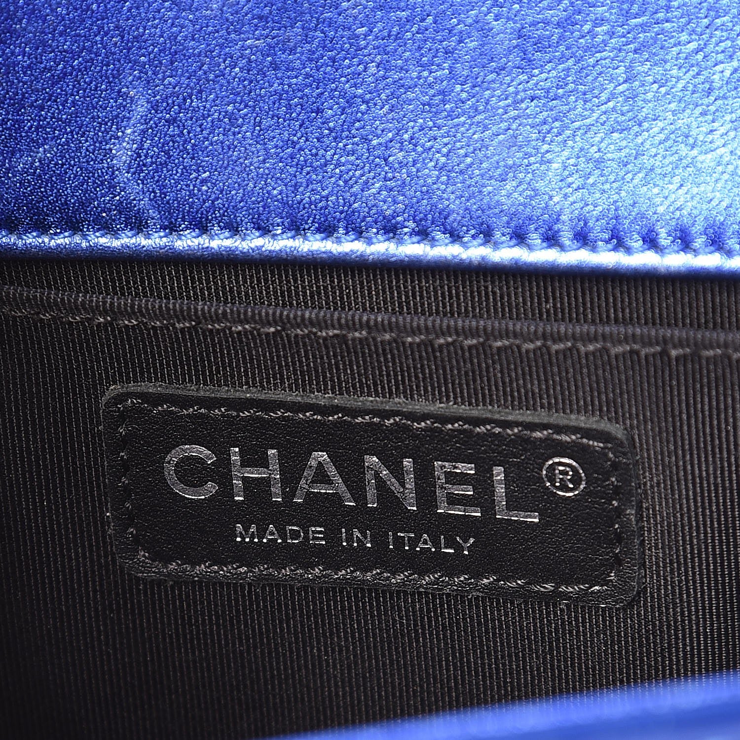 Chanel Metallic Patent Calfskin Quilted Small Boy Flap Blue 7 of 25
