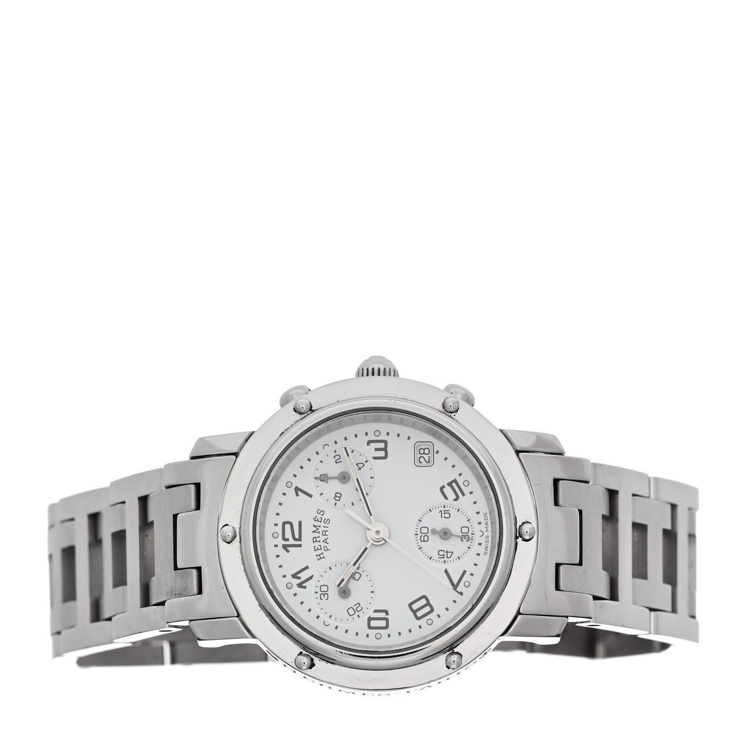 Hermes Stainless Steel 31mm Clipper Chronograph Quartz Watch 2 of 5