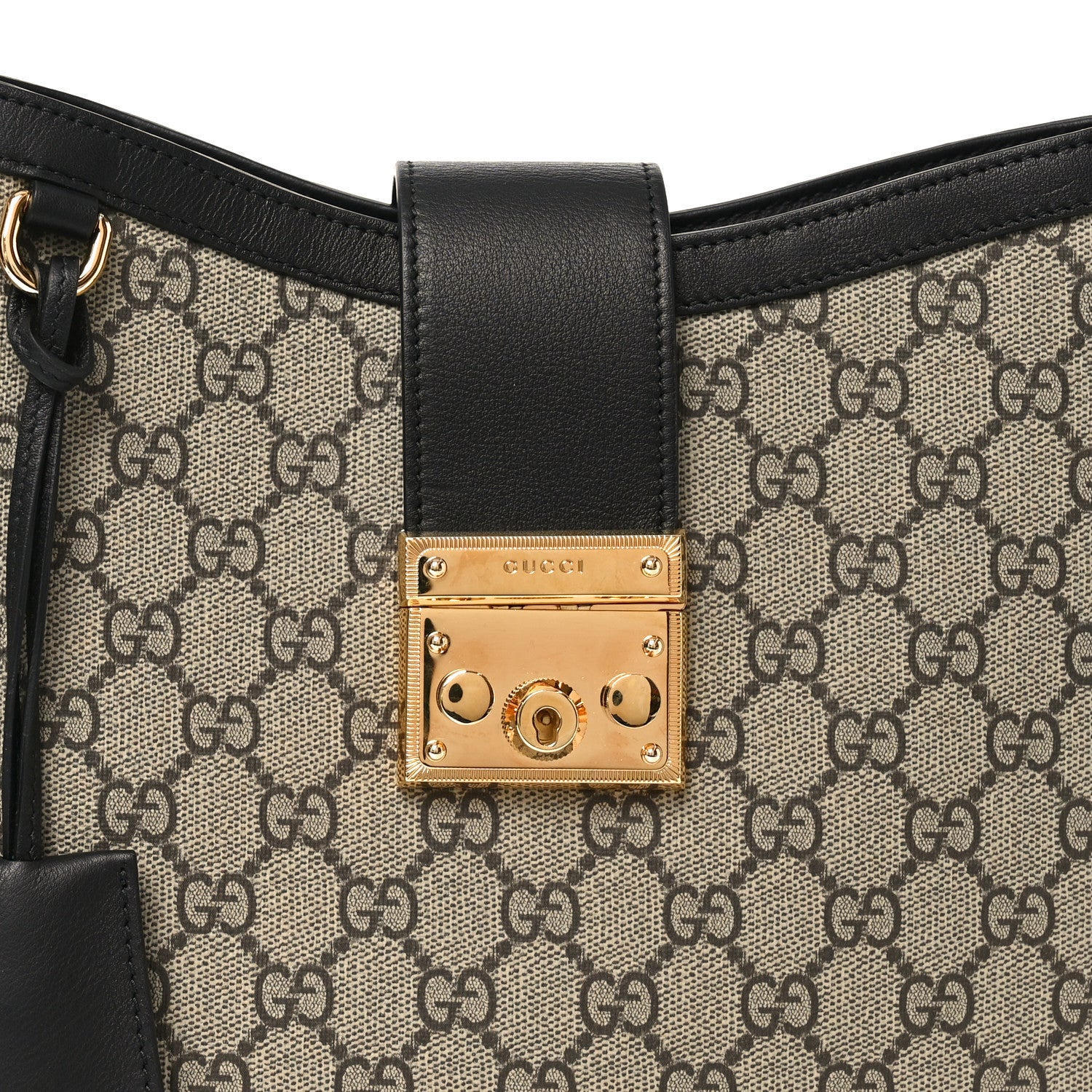 Gucci GG Supreme Monogram Medium Padlock Shoulder Bag Black 8 of 10