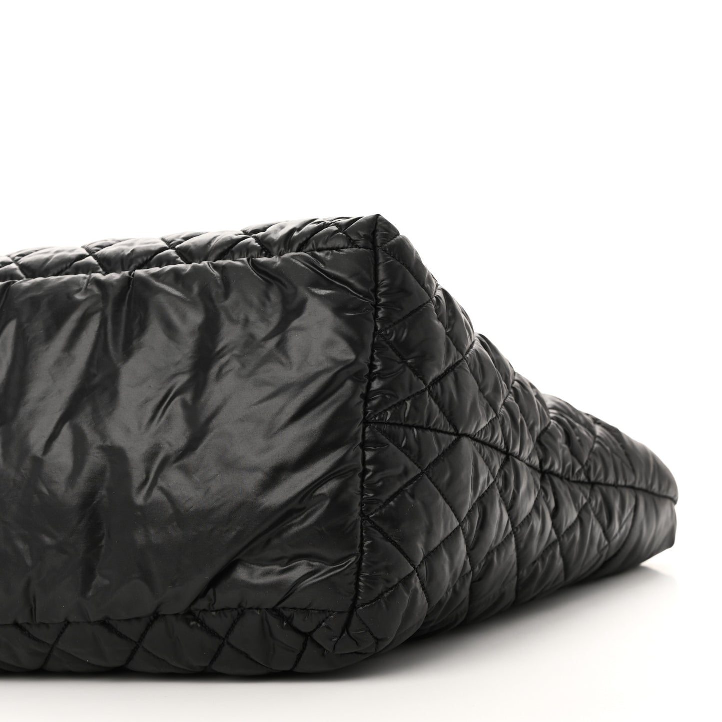Nylon Quilted Large Coco Cocoon Tote Black