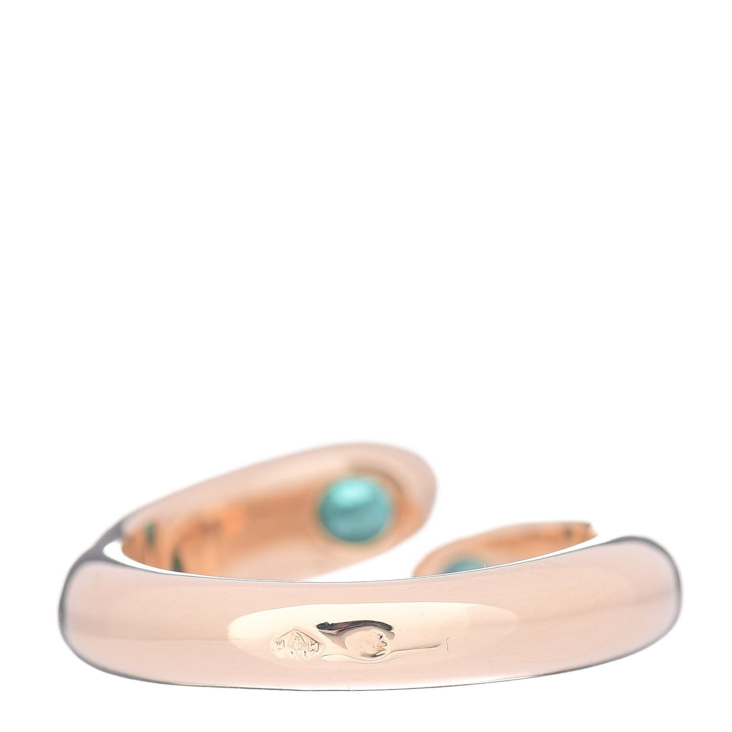 18K Yellow Gold Emerald Ellipse Deux Tetes Croisees Bypass Ring 52 6