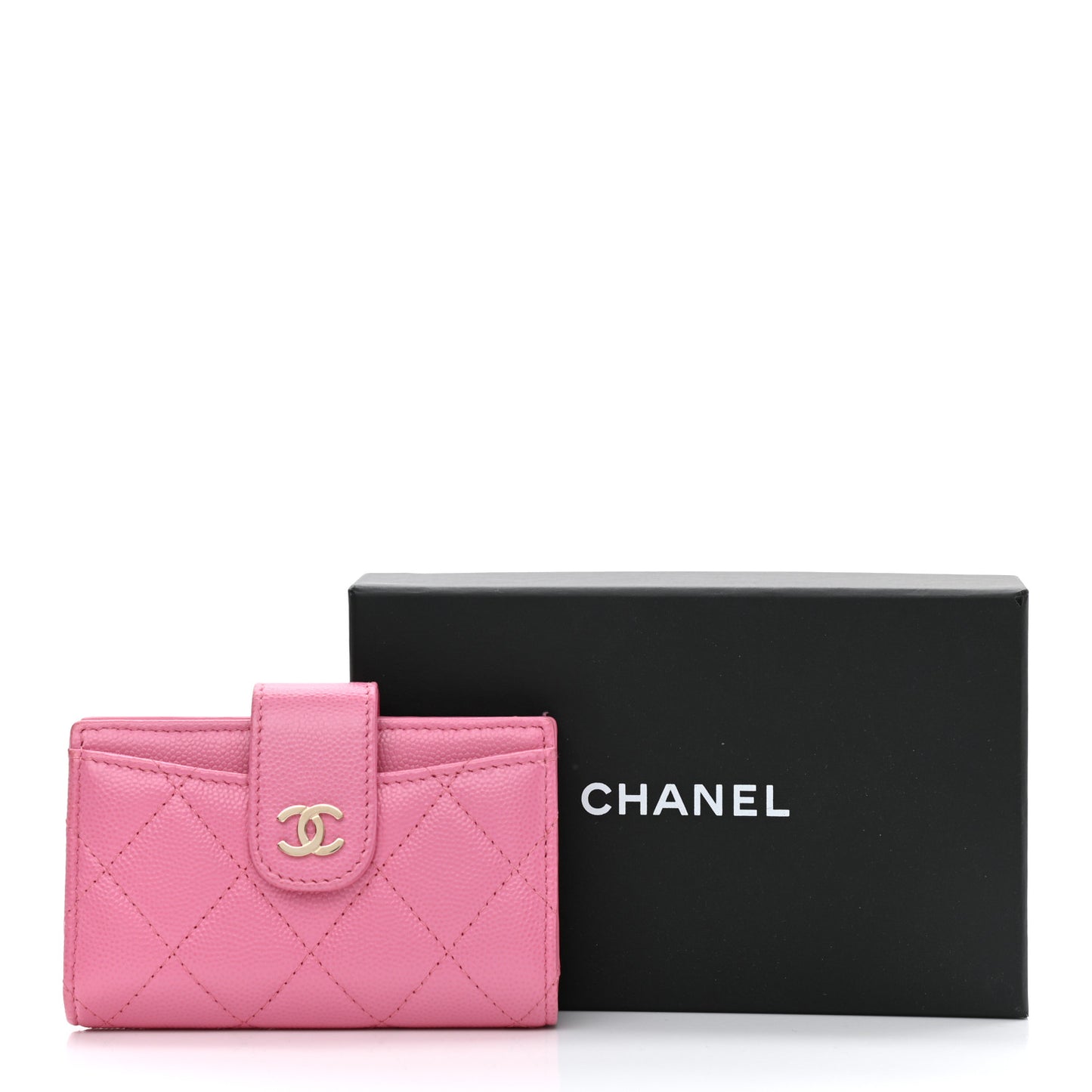 Caviar Quilted Small Classic Wallet Pink