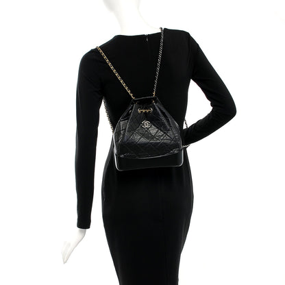 Chanel Aged Calfskin Quilted Gabrielle Backpack Black 2 of 8