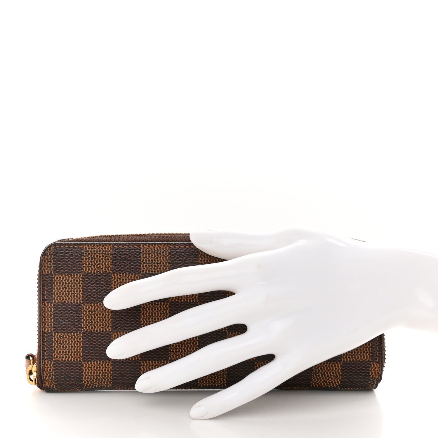 Louis Vuitton Damier Ebene Clemence Wallet Rose Ballerine 2 of 8