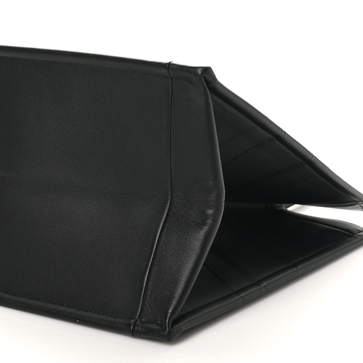 Calfskin Embossed Medium Book Tote Black