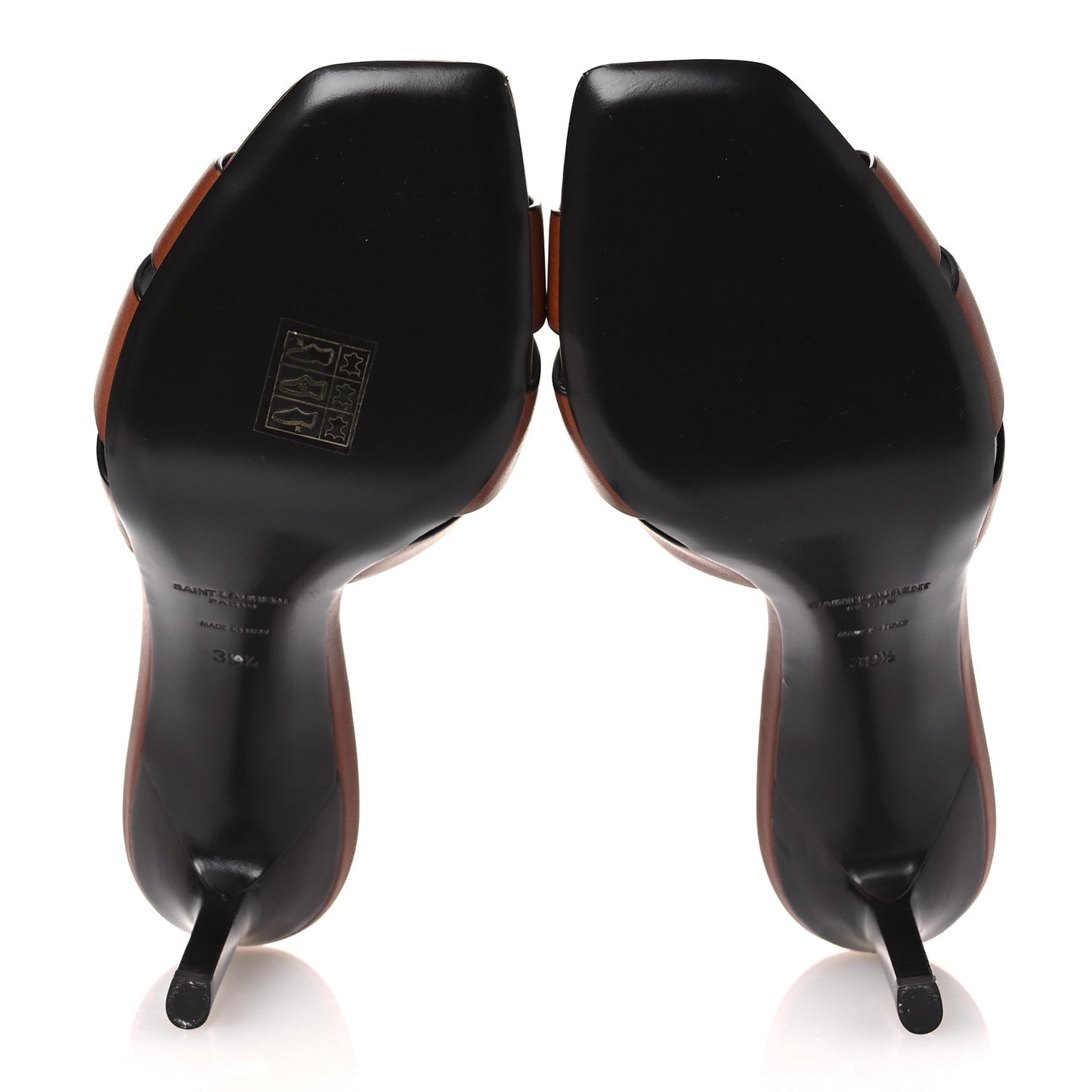 Calfskin Tribute 85 Slide Sandals 39.5 New Papaya