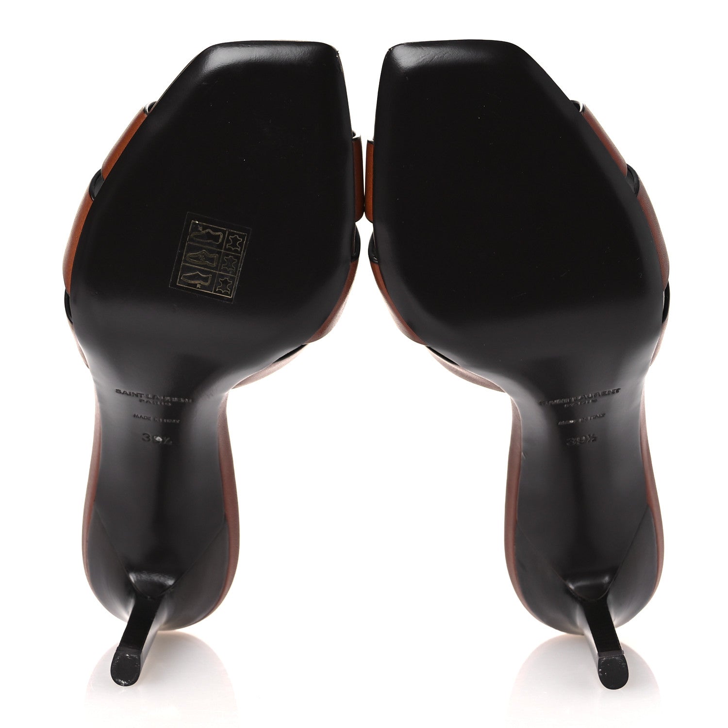Saint Laurent Calfskin Tribute 85 Slide Sandals 39.5 New Papaya 7 of 13