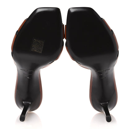 Saint Laurent Calfskin Tribute 85 Slide Sandals 39.5 New Papaya 7 of 13