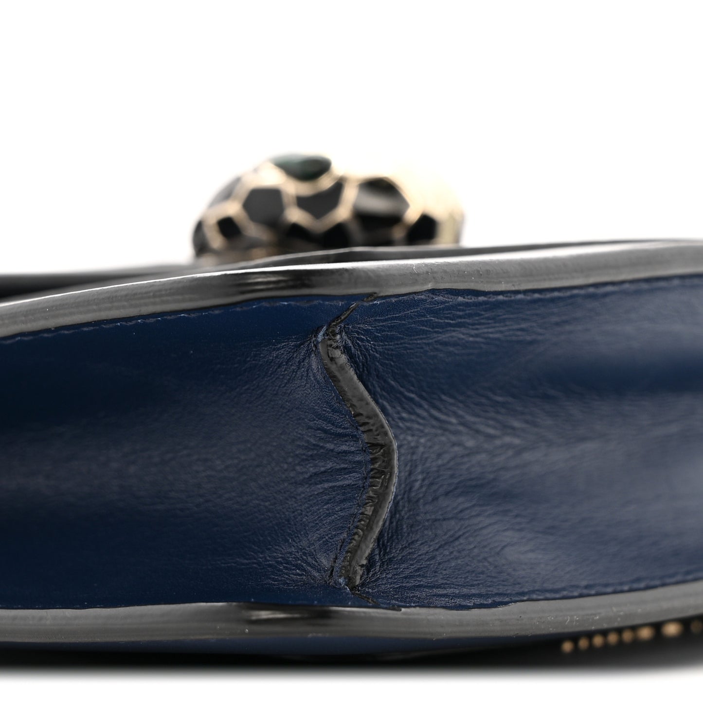 Calfskin Serpenti Forever Snake Strap Crossbody Bag Navy