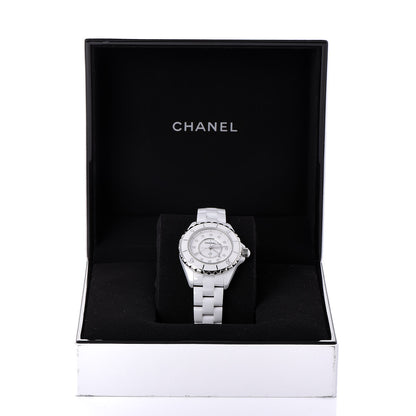 Chanel Stainless Steel Ceramic Diamond 33mm J12 Quartz Watch White 7 of 7