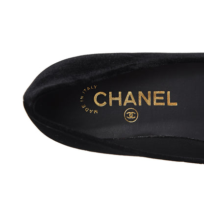 Chanel Velvet Camellia Ballerina Flats 35 Black 8 of 9