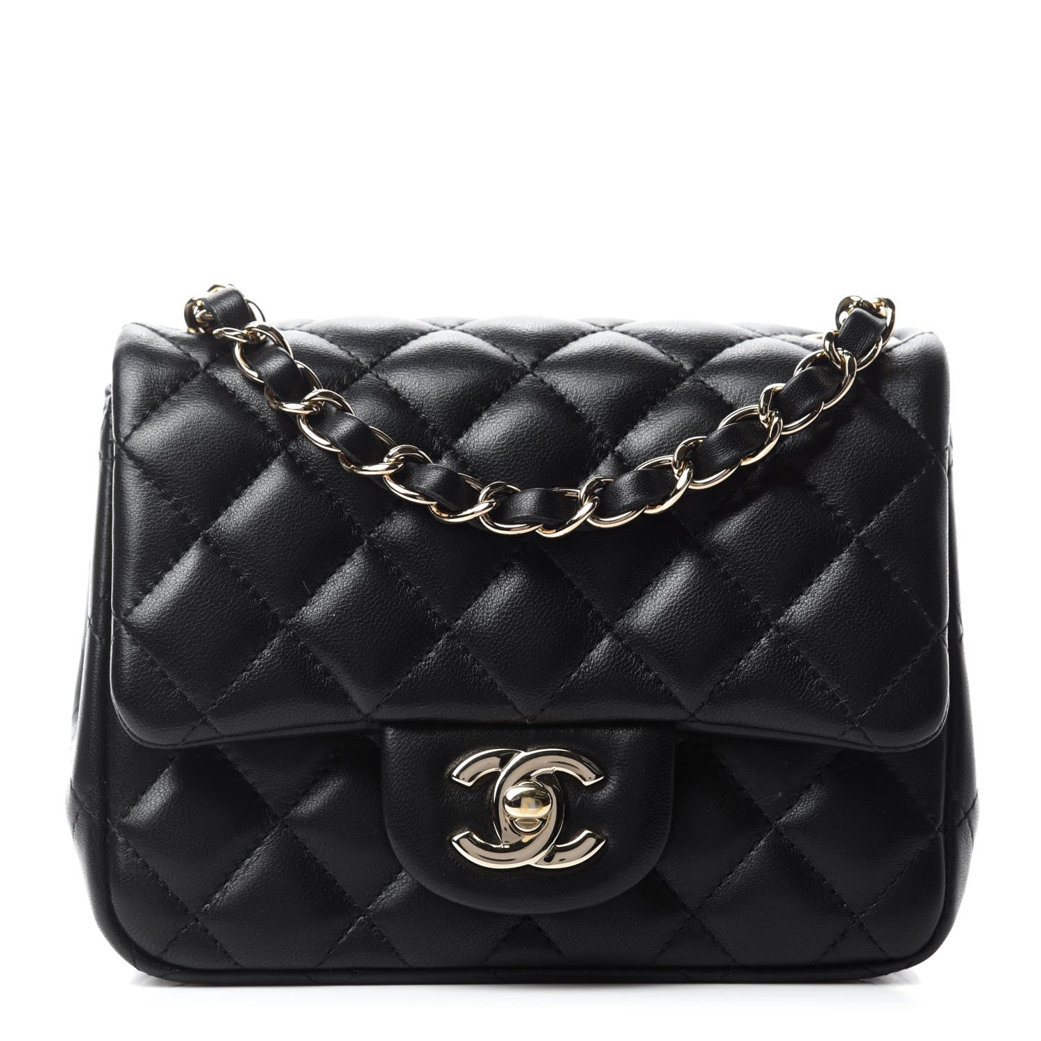Chanel Lambskin Quilted Mini Square Flap Black 1 of 12