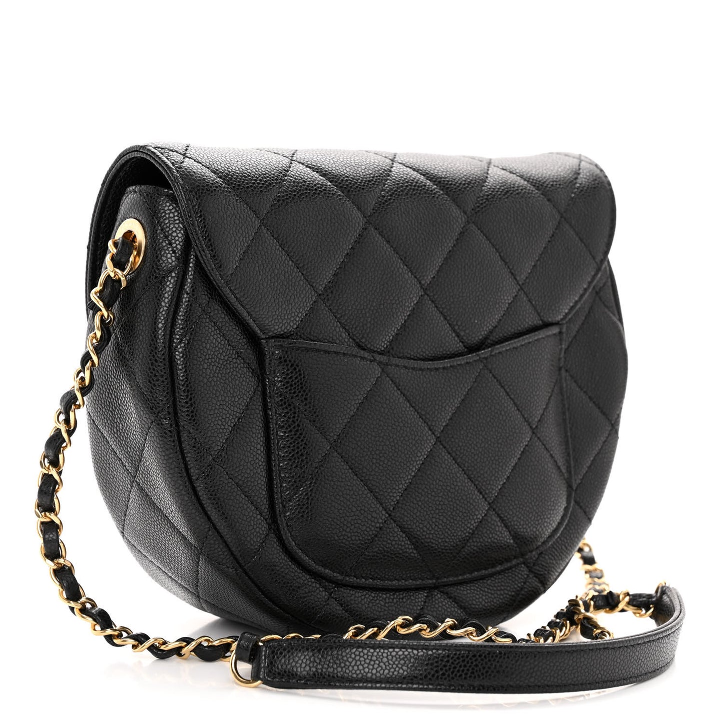 Caviar Quilted Small Messenger Flap Black