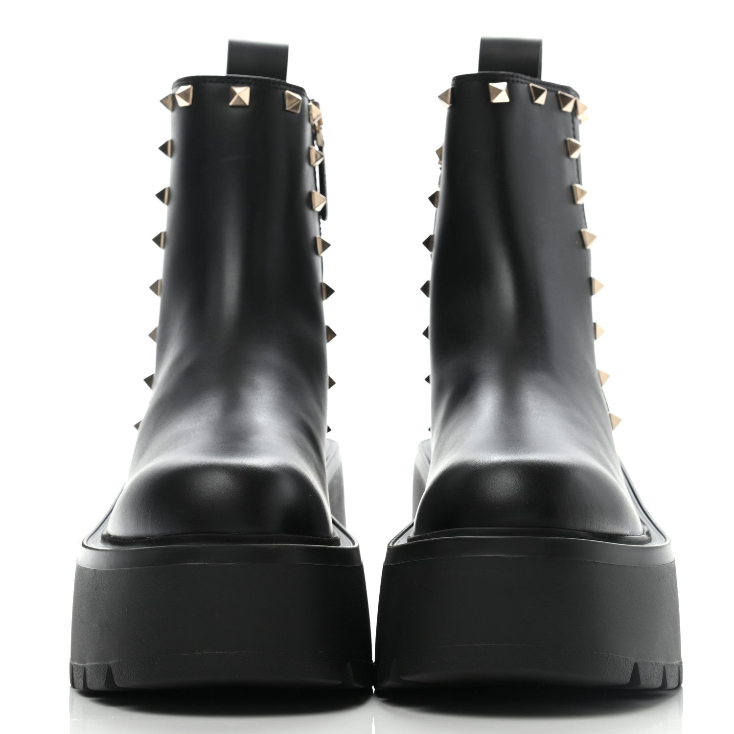 Valentino Garavani Calfskin Rockstud VLOGO Uniqueform Chelsea 55/85mm Flatform Ankle Boots 37.5 Black 2 of 9