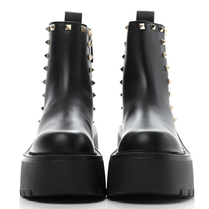 Valentino Garavani Calfskin Rockstud VLOGO Uniqueform Chelsea 55/85mm Flatform Ankle Boots 37.5 Black 2 of 9