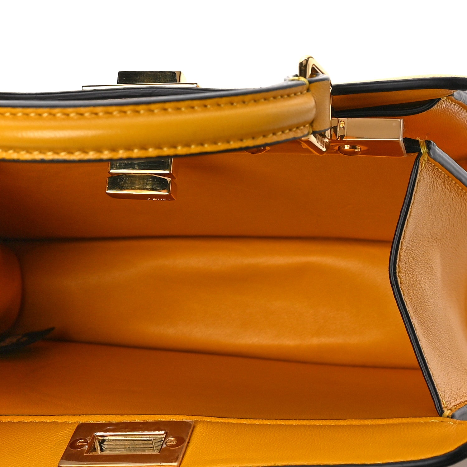 Fendi Shiny Nappa Petite Peekaboo I SEE U Satchel Mimosa 5 of 8