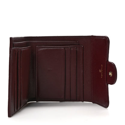 Chanel Caviar Quilted Compact Flap Wallet Burgundy 4 of 7