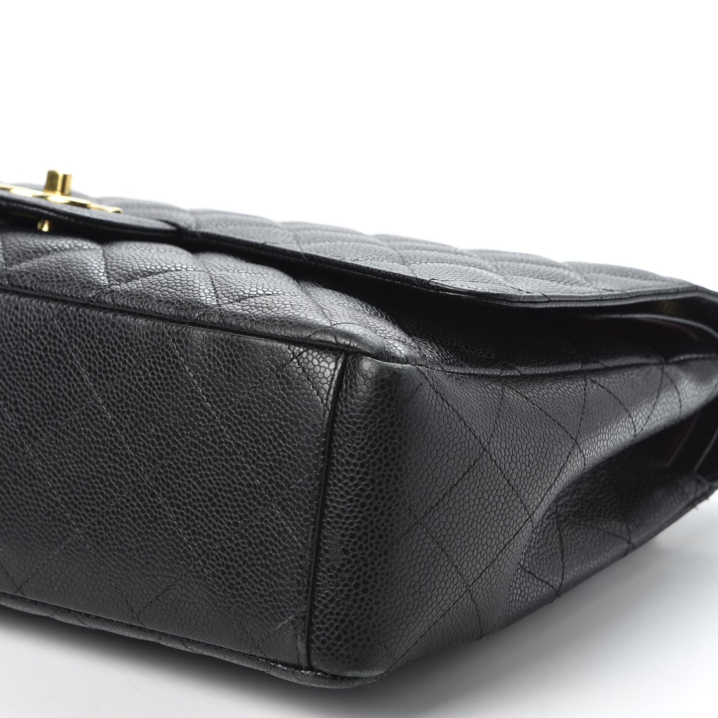 Caviar Quilted Maxi Double Flap Black