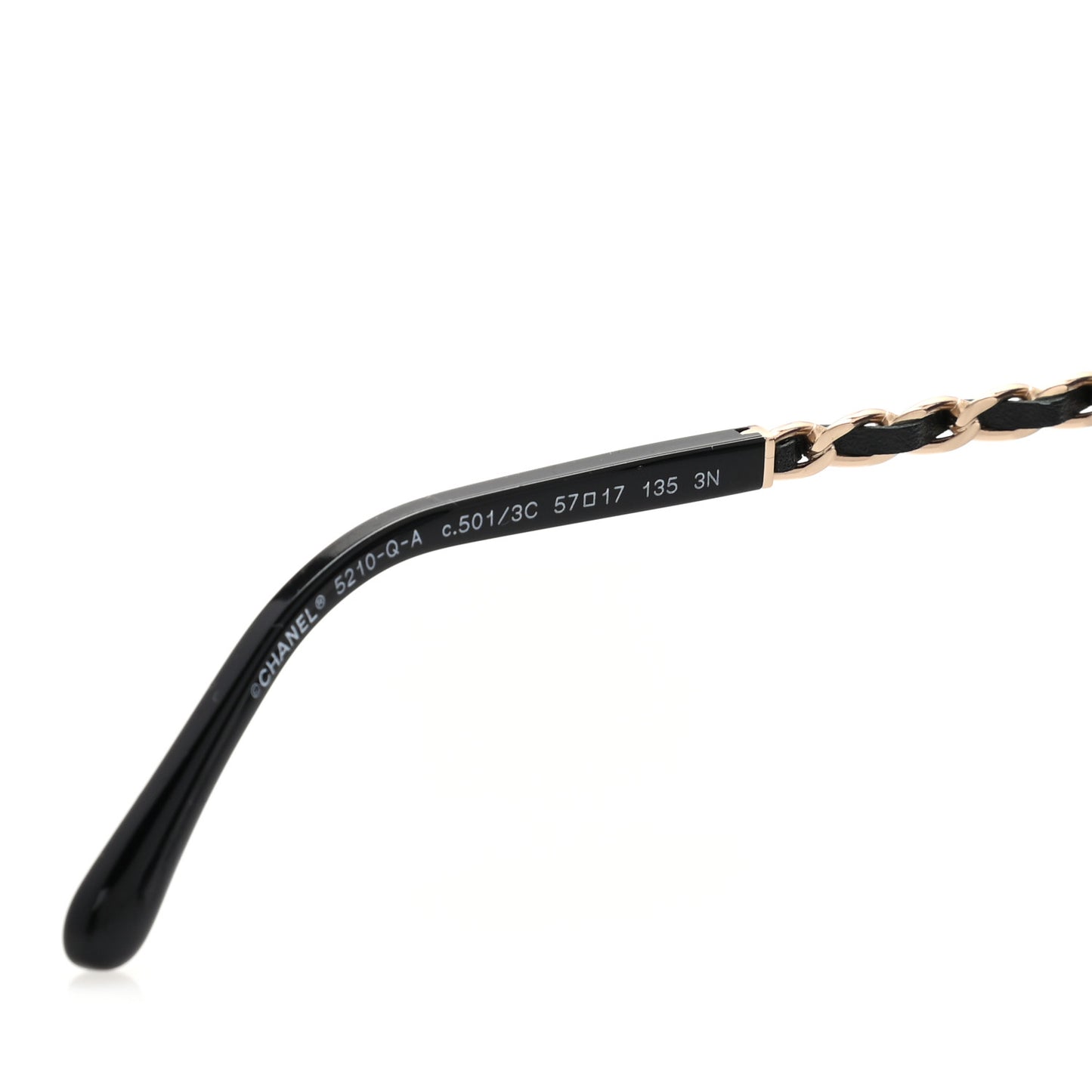 Lambskin Square Chain Sunglasses 5210-Q Black