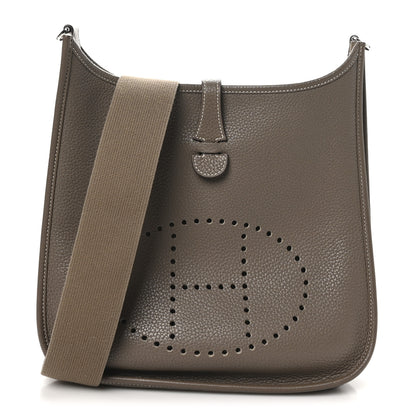 Hermes Taurillon Clemence Evelyne PM Etoupe 1 of 10