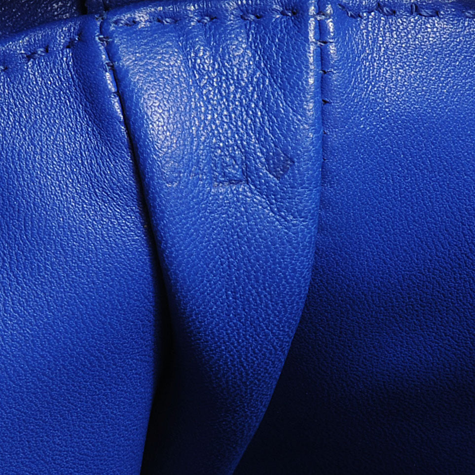 Hermes Lambskin Clou De Selle Pouch Bleu Electrique 8 of 8