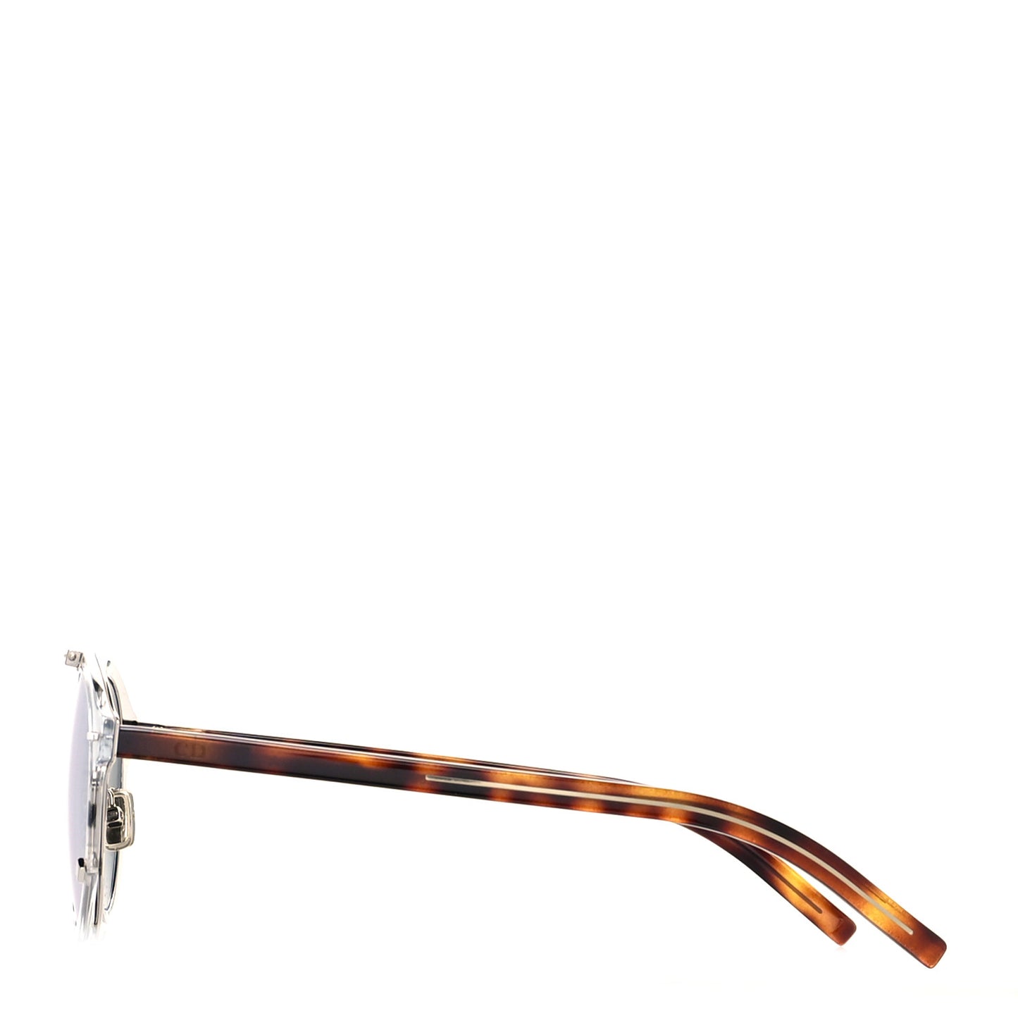 Round Genese Sunglasses Silver Tortoise