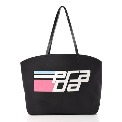 Prada Canapa Racing Logo Shopping Tote Black Azzurro 3 of 14