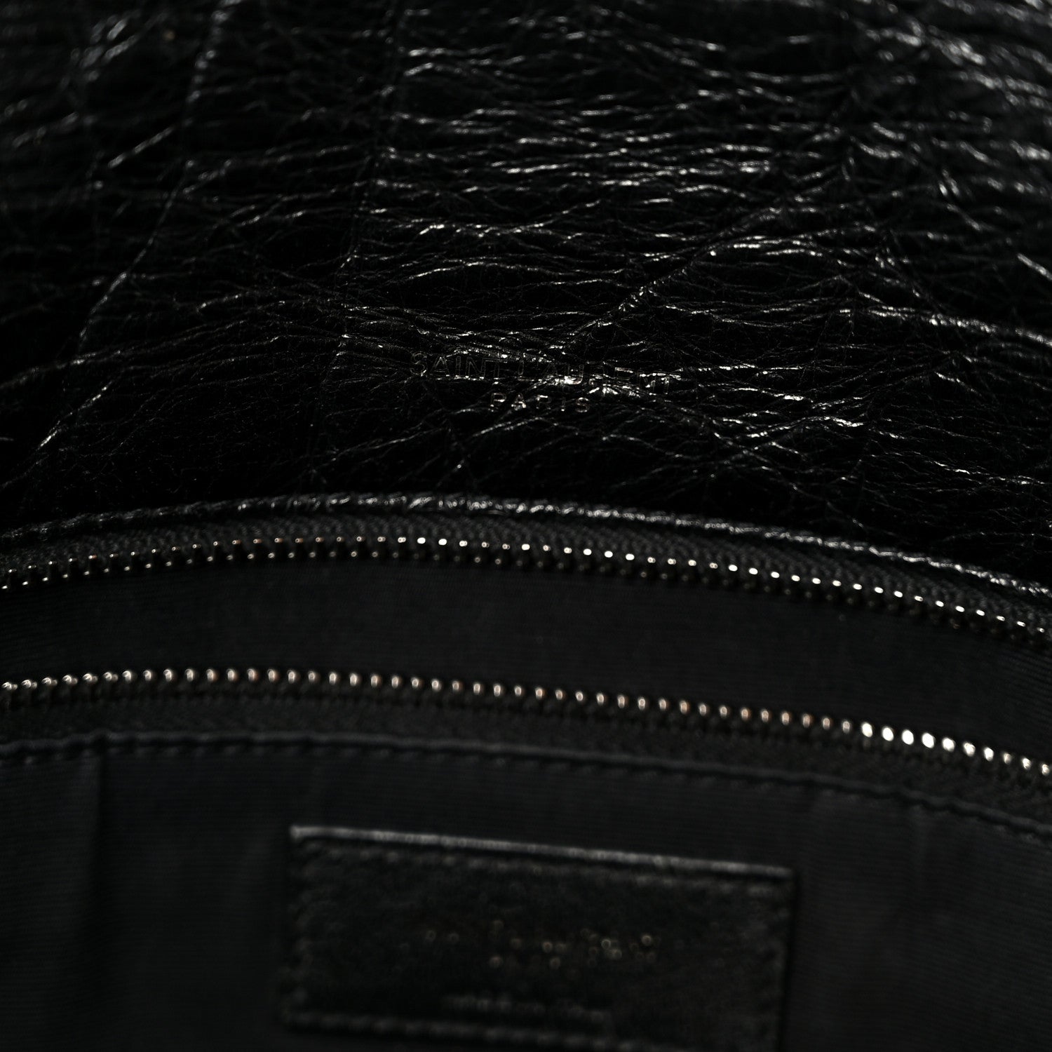 Saint Laurent Crinkled Calfskin Matelasse Monogram Large Niki Chain Satchel Black 7 of 11