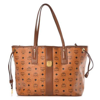 MCM Visetos Medium Liz Reversible Shopper Tote Cognac 1 of 27