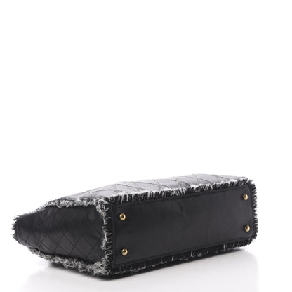 Chanel Tweed Calfskin Tweedy Shopping Tote Black 4 of 12