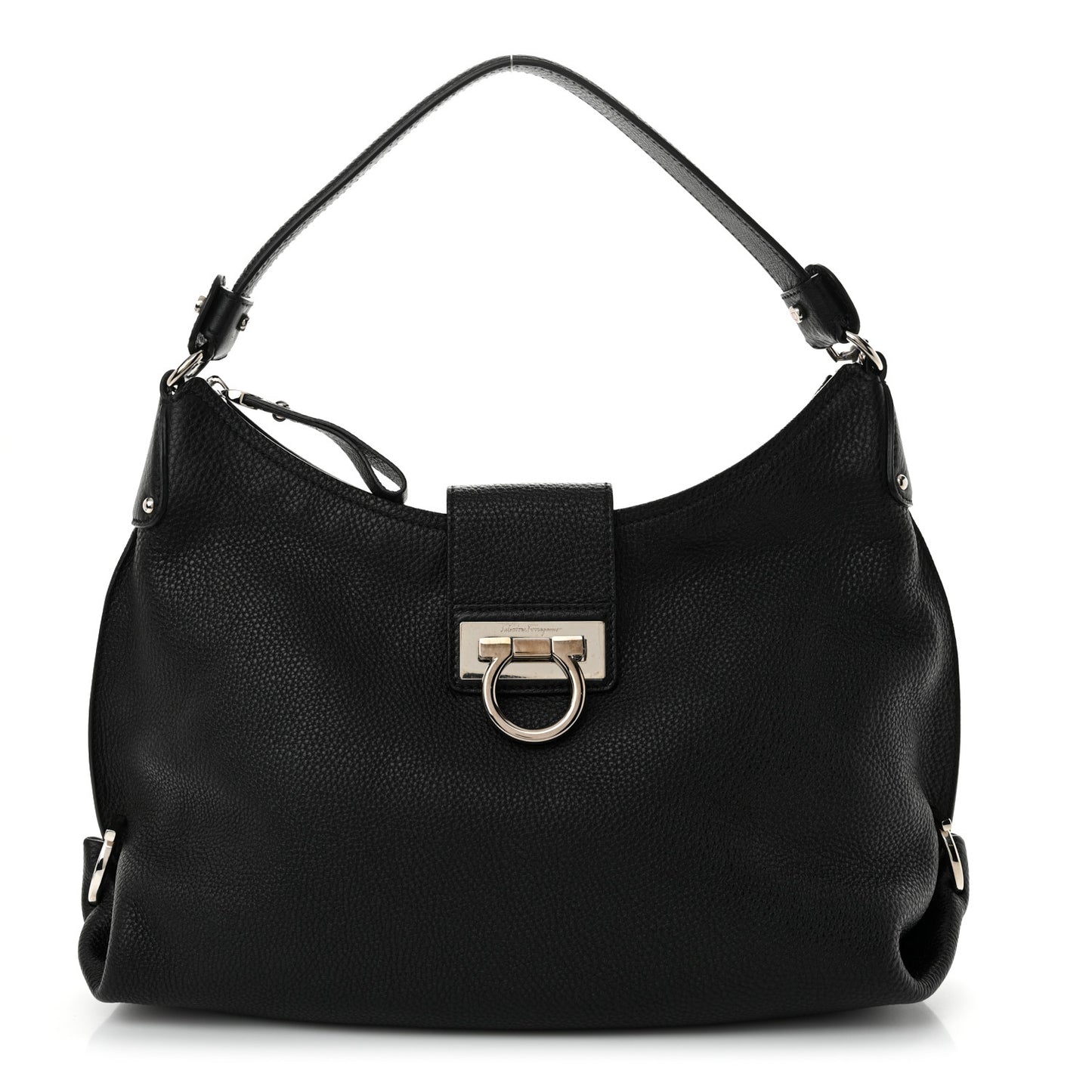 Calfskin Fanisa Gancini Hobo Black
