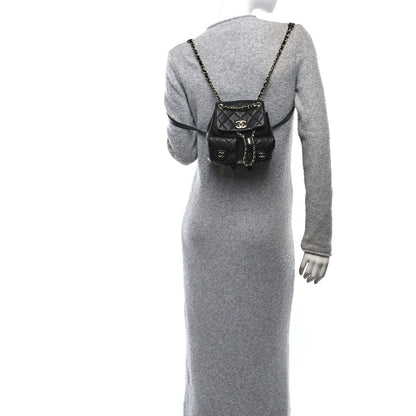 Chanel Shiny Caviar Quilted Small Duma Pockets Drawstring Backpack Black 2 of 11