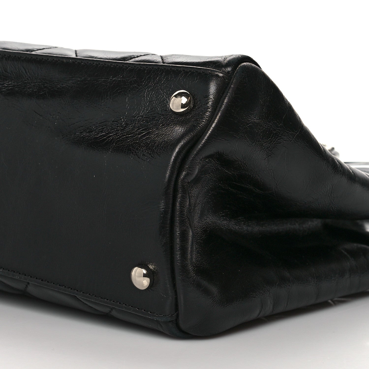 Chanel Glazed Calfskin Quilted Small CC Delivery Tote Black 9 of 12